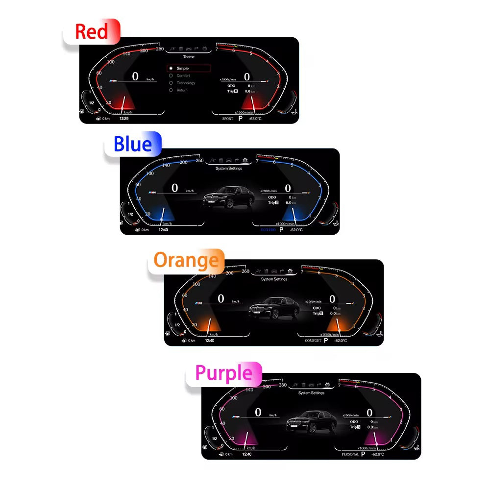 HIZPO 12.3" Digital Instrument Cluster For BMW 3/4 Series F30 F31 F32 F36 2013-2020, IPS Screen, Km/h Mph