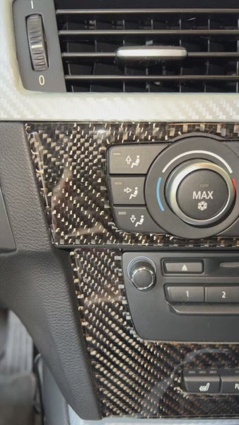 Carbon Fiber AC/Radio Center Console Trim Overlay For BMW E90/E92 3-Series